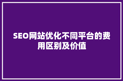 SEO网站优化不同平台的费用区别及价值