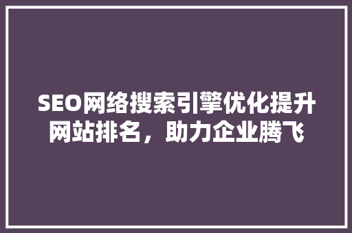 SEO网络搜索引擎优化提升网站排名，助力企业腾飞