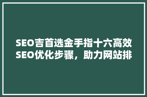 SEO吉首选金手指十六高效SEO优化步骤，助力网站排名提升