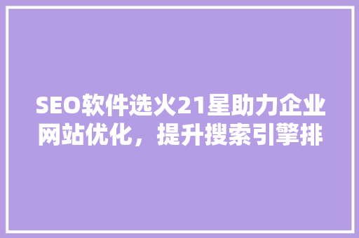 SEO软件选火21星助力企业网站优化，提升搜索引擎排名