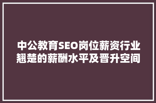 中公教育SEO岗位薪资行业翘楚的薪酬水平及晋升空间  第1张
