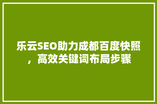 乐云SEO助力成都百度快照，高效关键词布局步骤