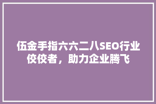 伍金手指六六二八SEO行业佼佼者，助力企业腾飞  第1张