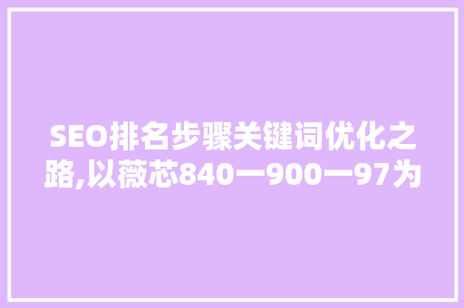 SEO排名步骤关键词优化之路,以薇芯840一900一97为例
