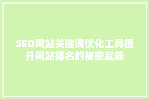 SEO网站关键词优化工具提升网站排名的秘密武器