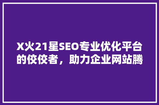 X火21星SEO专业优化平台的佼佼者，助力企业网站腾飞