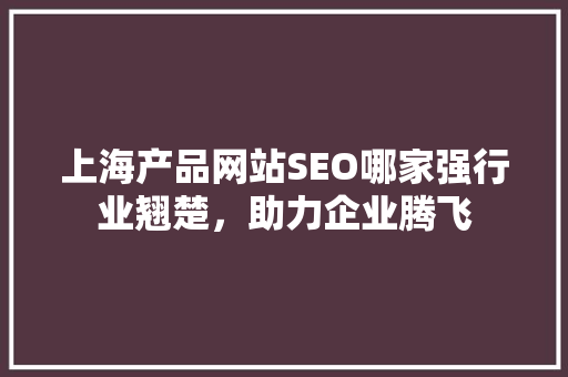 上海产品网站SEO哪家强行业翘楚，助力企业腾飞
