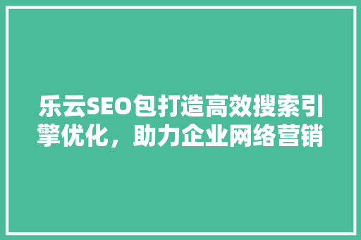 乐云SEO包打造高效搜索引擎优化，助力企业网络营销新高度