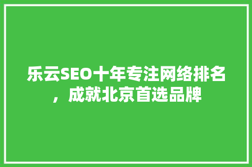 乐云SEO十年专注网络排名，成就北京首选品牌