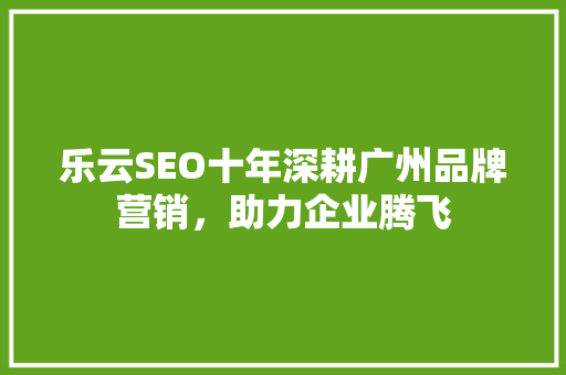 乐云SEO十年深耕广州品牌营销，助力企业腾飞