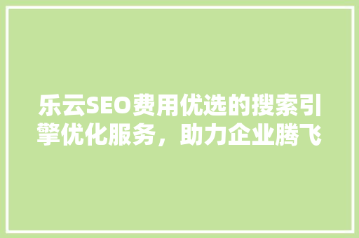 乐云SEO费用优选的搜索引擎优化服务，助力企业腾飞