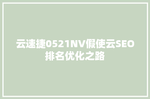 云速捷0521NV假使云SEO排名优化之路