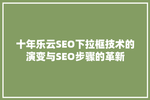 十年乐云SEO下拉框技术的演变与SEO步骤的革新