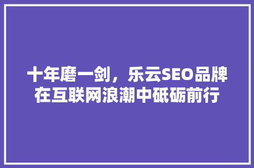十年磨一剑，乐云SEO品牌在互联网浪潮中砥砺前行