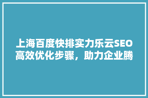 上海百度快排实力乐云SEO高效优化步骤，助力企业腾飞