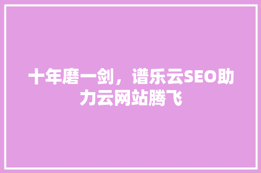 十年磨一剑，谱乐云SEO助力云网站腾飞