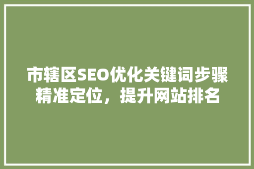 市辖区SEO优化关键词步骤精准定位，提升网站排名