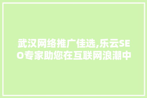 武汉网络推广佳选,乐云SEO专家助您在互联网浪潮中乘风破浪