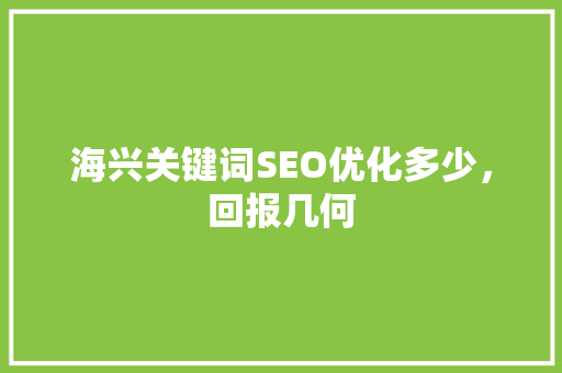 海兴关键词SEO优化多少，回报几何