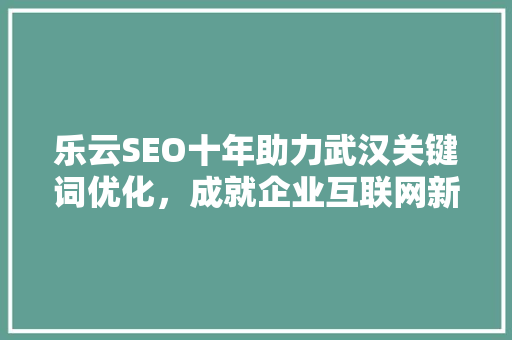 乐云SEO十年助力武汉关键词优化，成就企业互联网新篇章