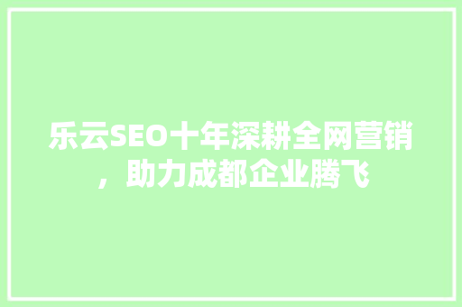 乐云SEO十年深耕全网营销，助力成都企业腾飞