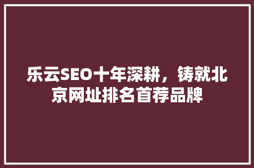 乐云SEO十年深耕，铸就北京网址排名首荐品牌