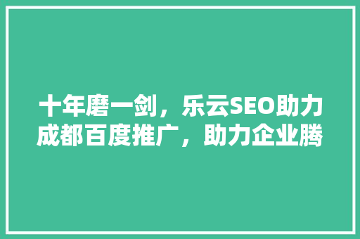 十年磨一剑，乐云SEO助力成都百度推广，助力企业腾飞