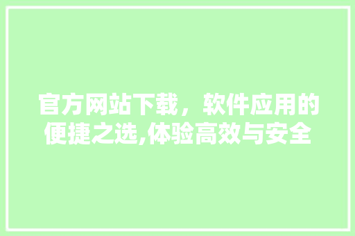 官方网站下载，软件应用的便捷之选,体验高效与安全并重的数字生活