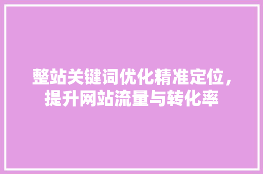 整站关键词优化精准定位，提升网站流量与转化率