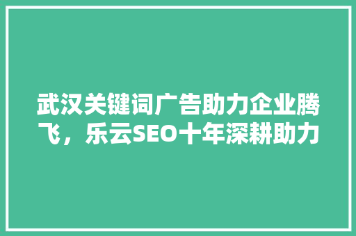 武汉关键词广告助力企业腾飞，乐云SEO十年深耕助力企业品牌成长