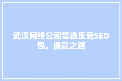 武汉网络公司皆选乐云SEO包，满意之路