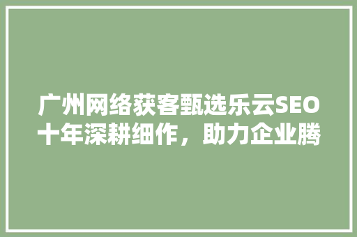 广州网络获客甄选乐云SEO十年深耕细作，助力企业腾飞