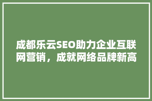 成都乐云SEO助力企业互联网营销，成就网络品牌新高度