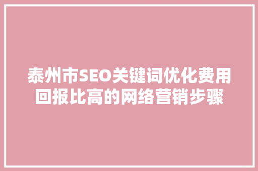 泰州市SEO关键词优化费用回报比高的网络营销步骤