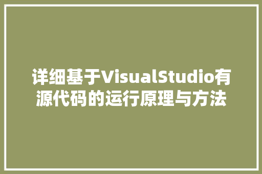 详细基于VisualStudio有源代码的运行原理与方法