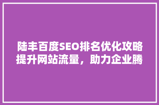 陆丰百度SEO排名优化攻略提升网站流量，助力企业腾飞