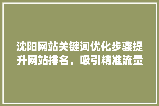 沈阳网站关键词优化步骤提升网站排名，吸引精准流量_沈阳网站关键词推荐优化