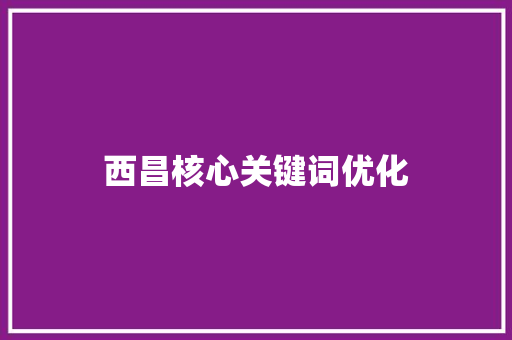 西昌核心关键词优化
