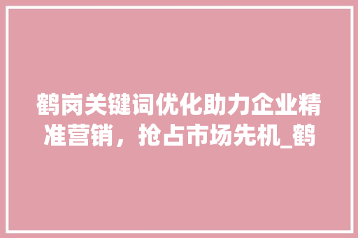 鹤岗关键词优化助力企业精准营销，抢占市场先机_鹤岗关键词优化公司推荐