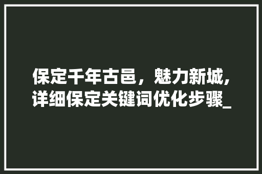 保定千年古邑，魅力新城,详细保定关键词优化步骤_保定搜索关键词规则优化