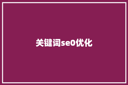 关键词se0优化