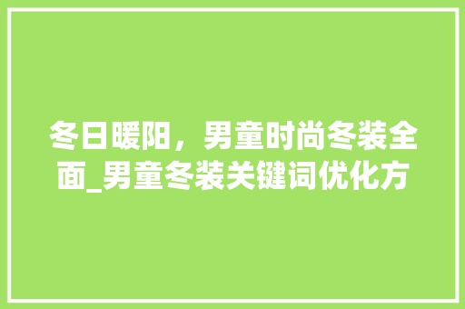 冬日暖阳，男童时尚冬装全面_男童冬装关键词优化方法