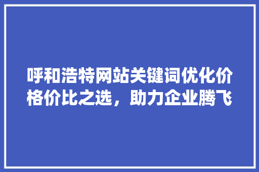 呼和浩特网站关键词优化价格价比之选，助力企业腾飞_呼市网站关键词优化价格