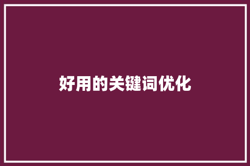 好用的关键词优化