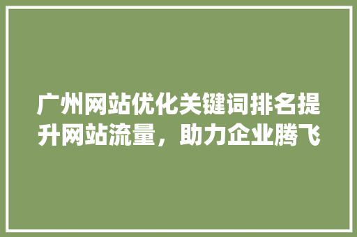 广州网站优化关键词排名提升网站流量，助力企业腾飞_广州网站优化关键词排名