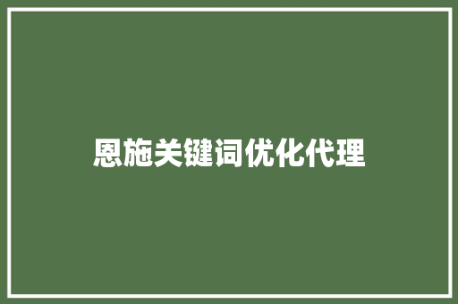 恩施关键词优化代理