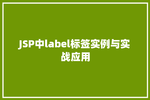 JSP中label标签实例与实战应用