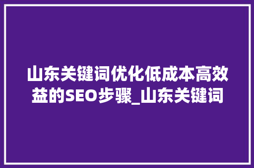 山东关键词优化低成本高效益的SEO步骤_山东关键词优化收费低