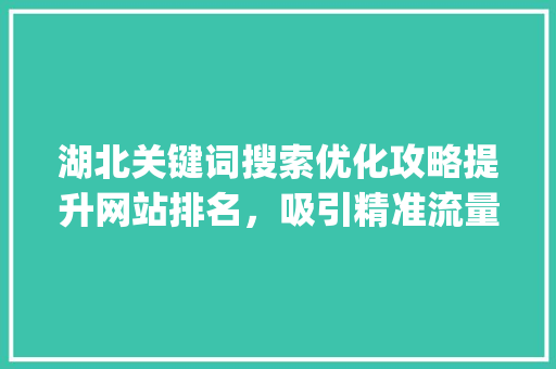 湖北关键词搜索优化攻略提升网站排名，吸引精准流量_湖北关键词搜索优化咋做