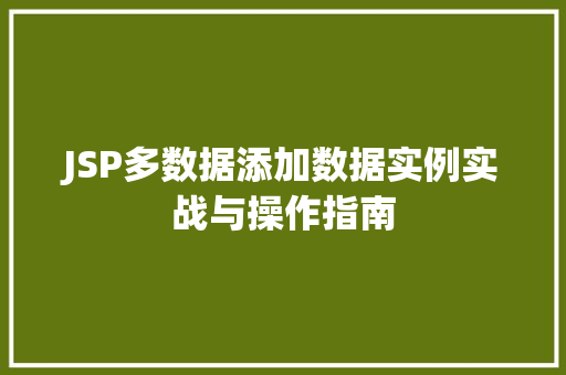JSP多数据添加数据实例实战与操作指南  第1张